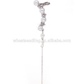 Popular estilo personalizado com cercadura pingente dangle cristal pérola brincos